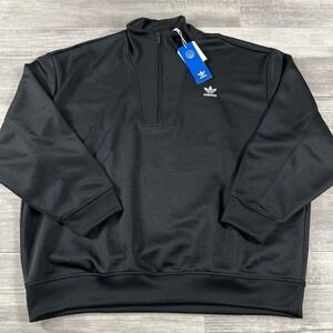 $80 Women' Size S / M Adidas Half Zip Track Jacket IP3097 Black Small Medium NWT